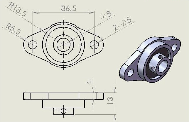8mm Mounting Shaft Support Bearing - (AD37125)