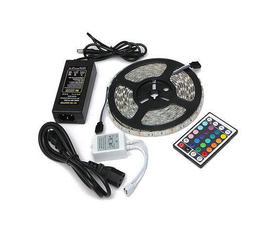 Waterproof LED RGB Strip 12VDC + IR Control 28 Keys + Power Supply - (AD25137)