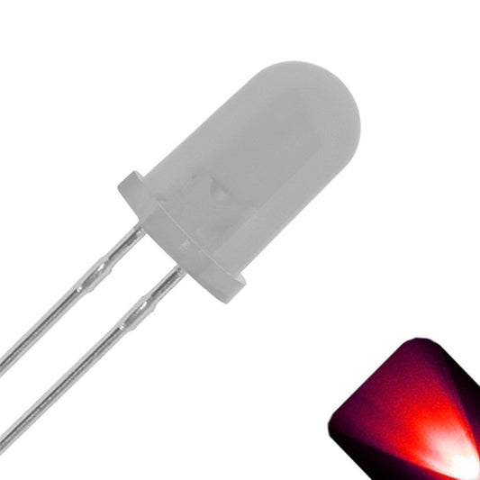 5mm Diffused Red LED (White Diffused Lens) - (AD26227)