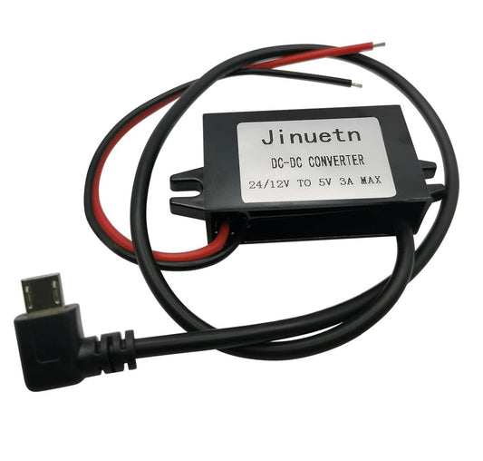 Jinuetn DC-DC Step-Down Converter 12V/24V to 5V @ 3A (Micro-USB) - (AD2748)