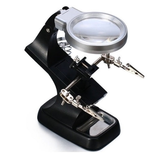 Lighted Third Hand with Magnifier Lens - (AD30475)