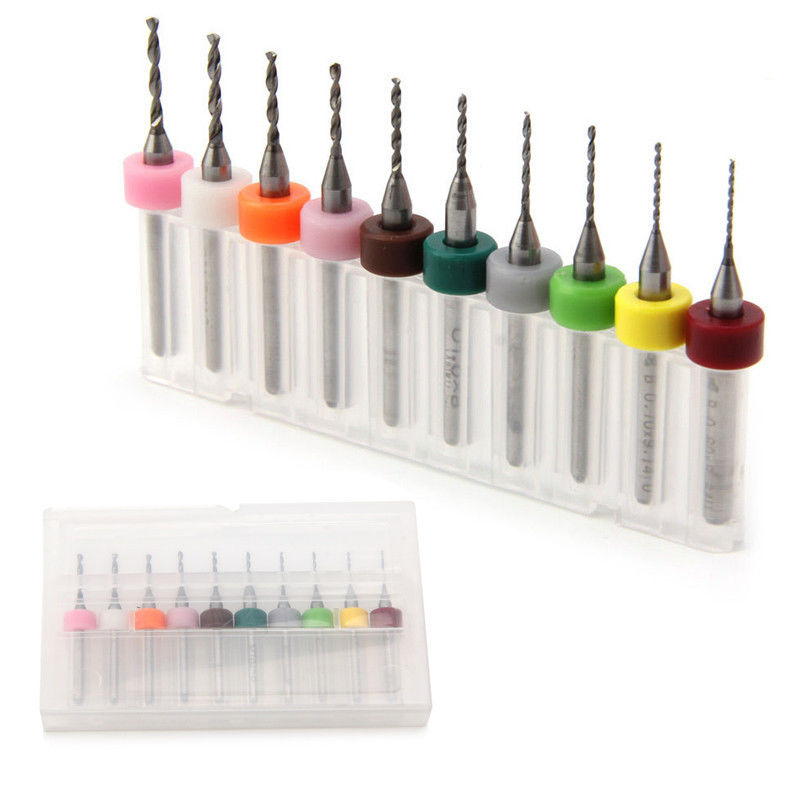 0.3 - 1.2mm PCB Carbide Mini Drill Bits for CNC [10 PCS] - (AD30784)