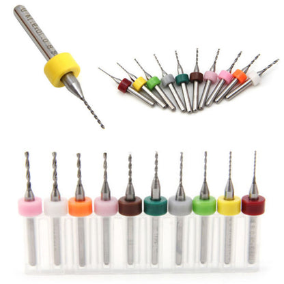 0.3 - 1.2mm PCB Carbide Mini Drill Bits for CNC [10 PCS] - (AD30784)