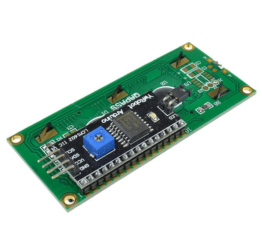 Blue Display 16x2 w/ Serial Interface - (AD30797)