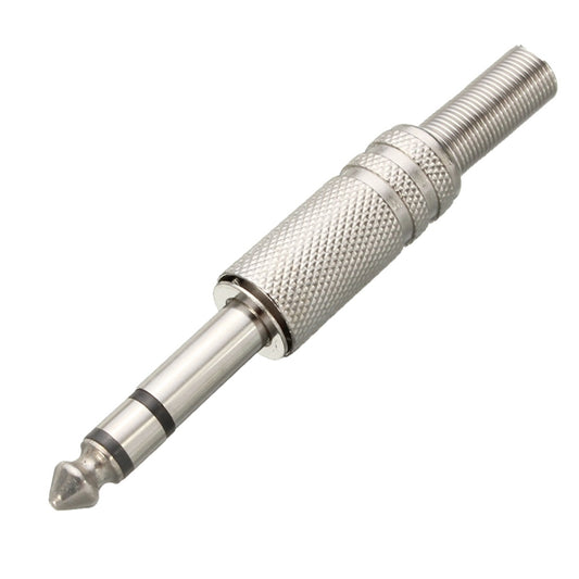 6.35mm 1/4" Stereo Metal Plug with Spring - (AD31502)