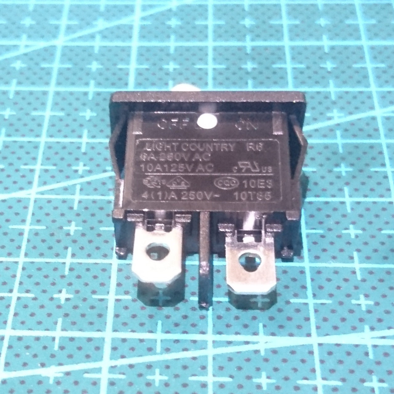 Rocker Switch On/Off SPST 6A 250VAC Panel Mount - (AD31832)