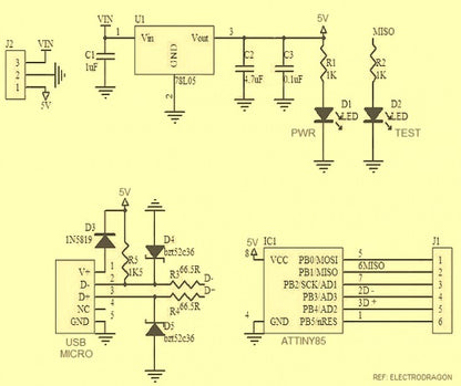 ATTiny85 Digispark Kickstarter Arduino - (AD32809)