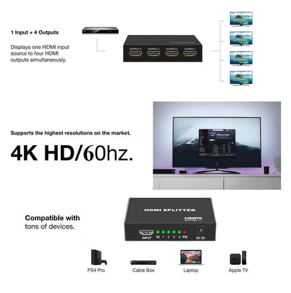 M-273 Miyako HDMI Splitter Hub (1 In - 4 Out) - (AD32988)