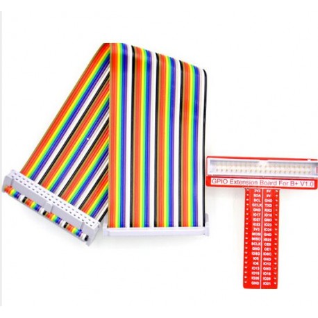 T-Shaped Breakout Expansion Board + 40Pin GPIO Cable for Raspberry Pi - (AD33954)