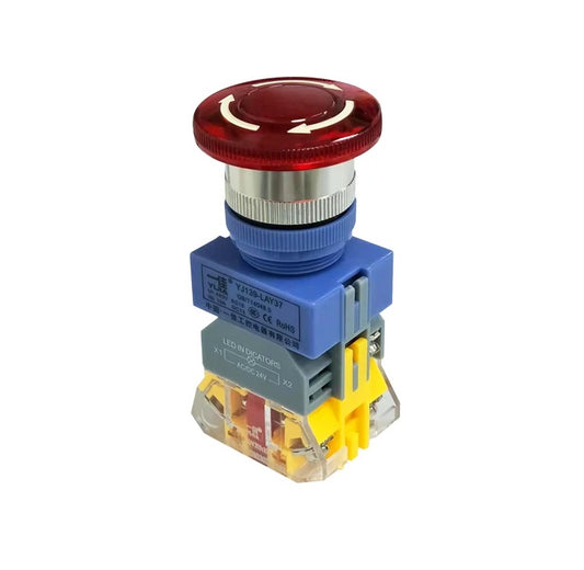 LAY37-11ZSD 220V @ 10A Red Emergency Stop Mushroom Push Button - (AD34366)