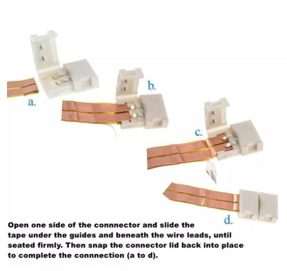 4 Pin 10mm Clip-on Coupler Connector For LED Strip Light - (AD36388)
