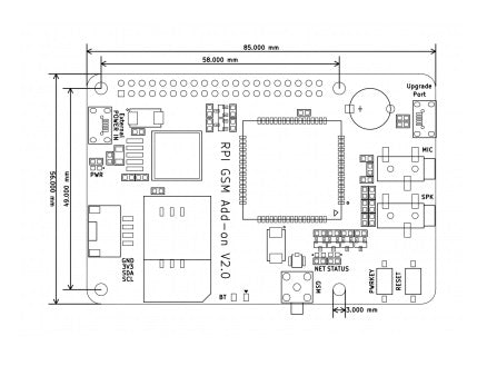 SIM800 GSM GPRS V2.0 Module Expansion Board For Raspberry Pi - (AD36950)