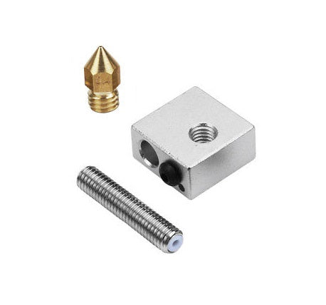 MK8 Heater Block Kit For 3D Printer (Throat Tube + Brass Extruder Nozzle + Heater Block) - (AD37617)