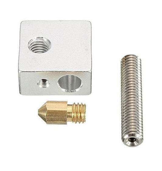 MK8 Heater Block Kit For 3D Printer (Throat Tube + Brass Extruder Nozzle + Heater Block) - (AD37617)