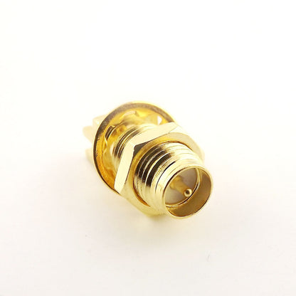 RP-SMA Female Plug Nut Bulkhead Solder PCB Edge Clip Mount RF Coaxial Connector - (AD38071)