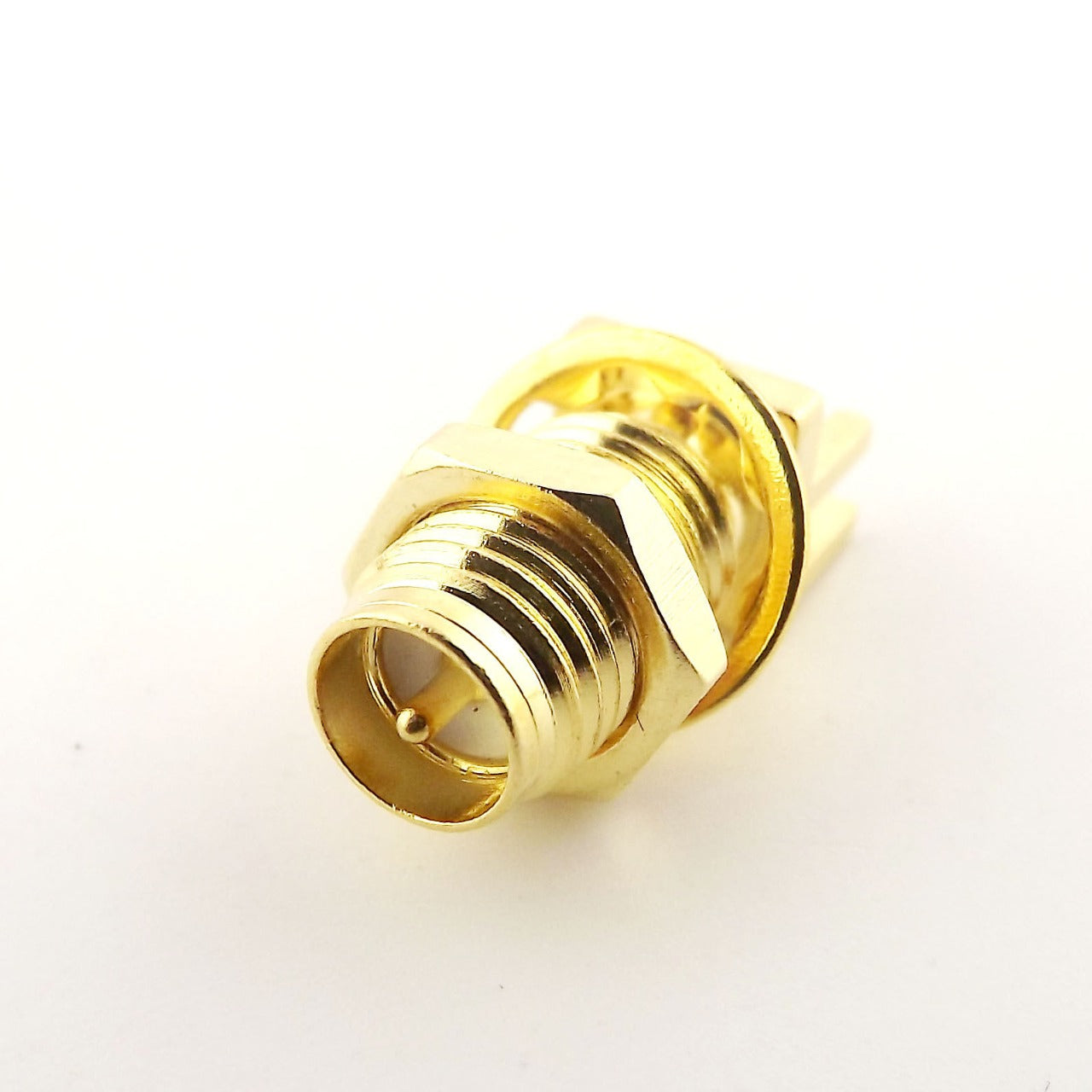 RP-SMA Female Plug Nut Bulkhead Solder PCB Edge Clip Mount RF Coaxial Connector - (AD38071)