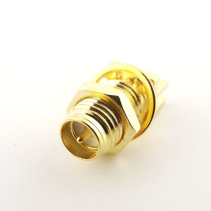 RP-SMA Female Plug Nut Bulkhead Solder PCB Edge Clip Mount RF Coaxial Connector - (AD38071)