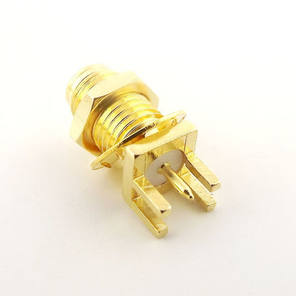 RP-SMA Female Plug Nut Bulkhead Solder PCB Edge Clip Mount RF Coaxial Connector - (AD38071)