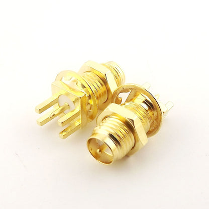 RP-SMA Female Plug Nut Bulkhead Solder PCB Edge Clip Mount RF Coaxial Connector - (AD38071)