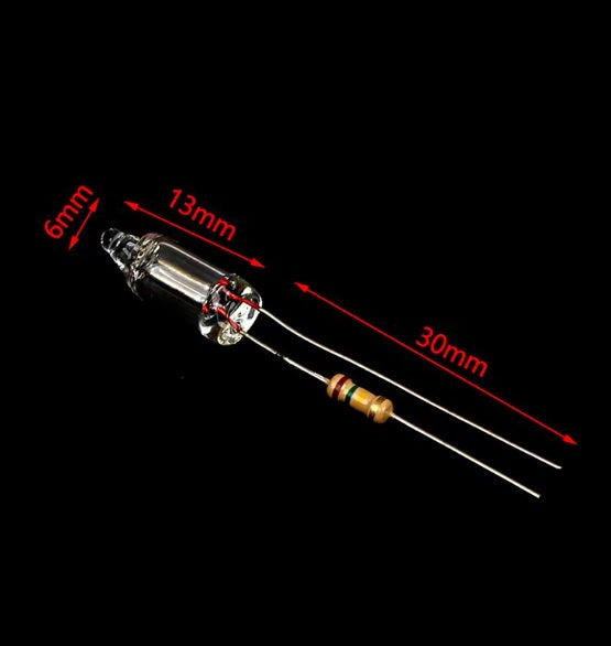 6x13mm Mini Neon Light Bulb With Resistor 110VAC - (AD38373)