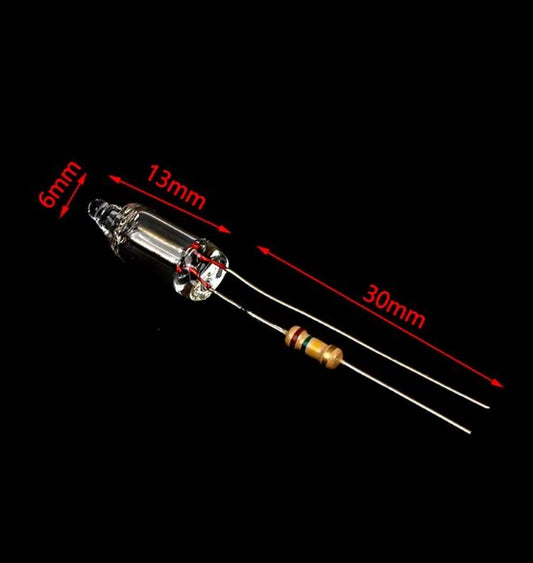6x13mm Mini Neon Light Bulb With Resistor 110VAC - (AD38373)