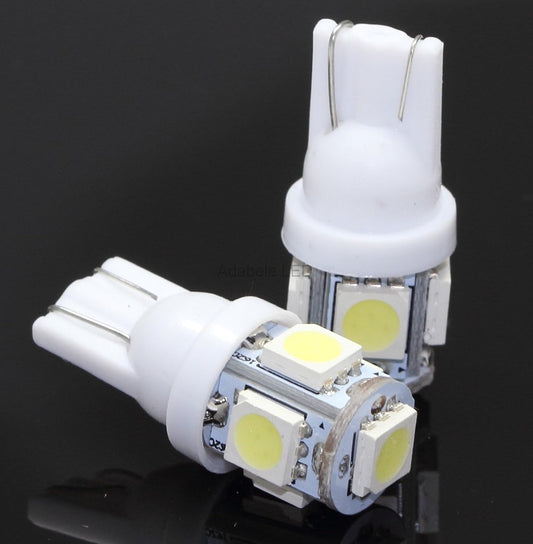 T10 5-SMD White 1W LED Light 12VDC - (AD38749)