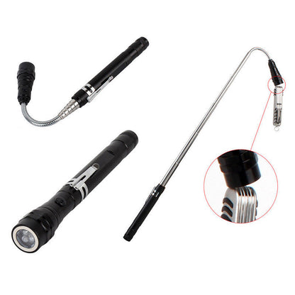 Blue Flexible Telescopic 3 LED Magnetic Lamp Light Tool - (AD38898)