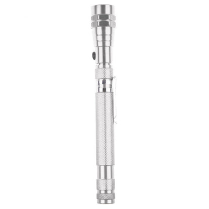Silver Flexible Telescopic 3 LED Magnetic Lamp Light Tool - (AD38895)