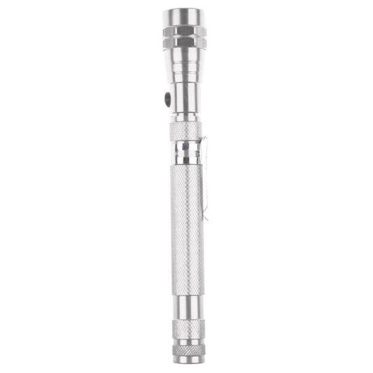 Silver Flexible Telescopic 3 LED Magnetic Lamp Light Tool - (AD38895)