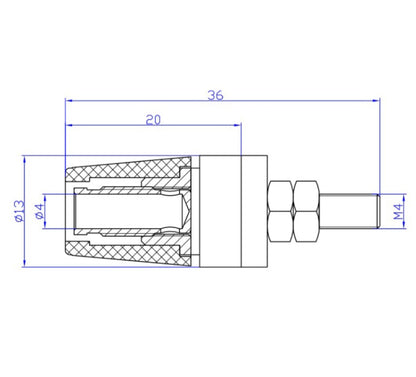 Green 4mm Banana Jack M4*36mm - (AD6512)