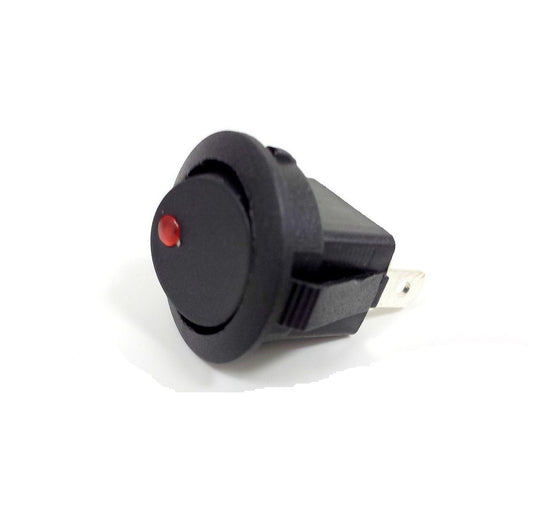 3 Pin Round SPST ON-OFF Rocker Switch (Red) 120VAC - (AD78216)