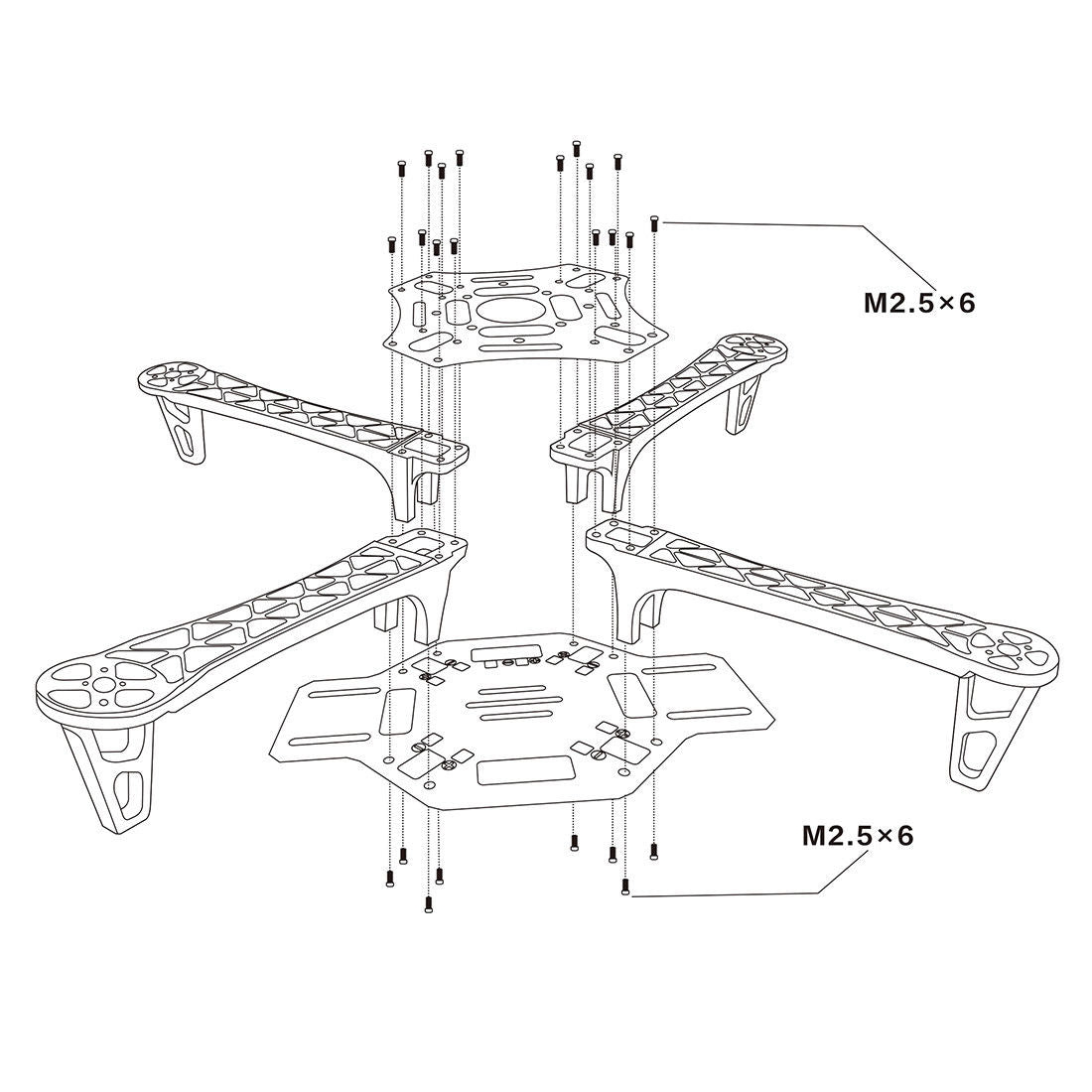 HJ 450 Multicopter Nylon Fiber DIY KIT - (AD39650)