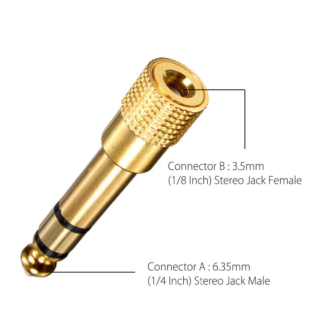 3.5mm Female to 1/4'' Male Stereo Audio Jack Adapter (44mm) - (AD39680)