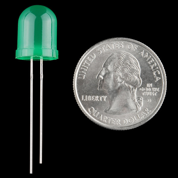 Green LED 10mm Diffused - (AD40124)