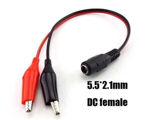 5.5x2.1mm Female Plug to Alligator Clips Cable - (AD40838)