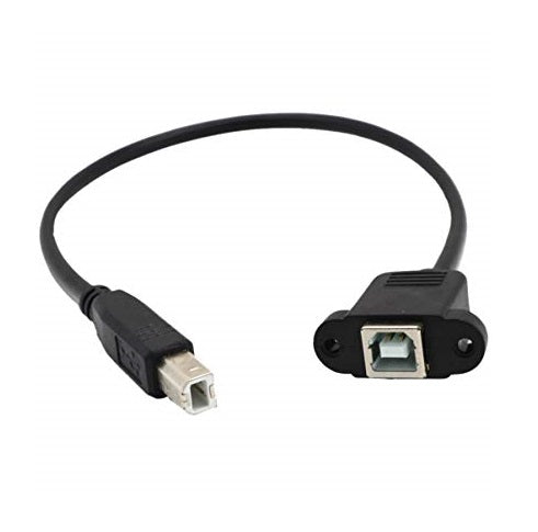 USB 2.0 B Female Socket Panel Mount To B Male Cable - (AD4146)