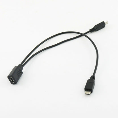 USB 2.0 Type C Female to Dual Micro USB Male - (AD46526)