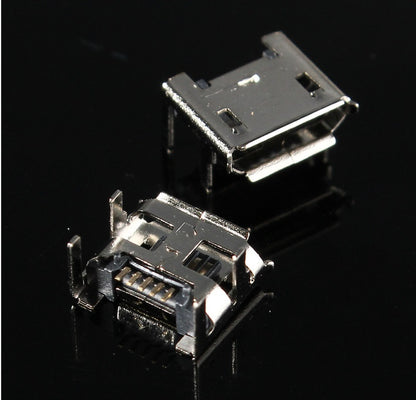 Micro USB Type B Female Socket 4 Vertical Legs Solder Connector - (AD49725)