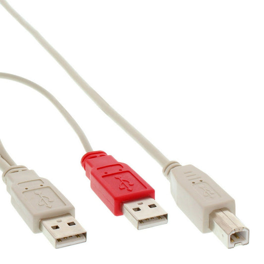 USB 2.0 Y-Cable [2x USB A Male to 1x USB B Male] - (AD50244)