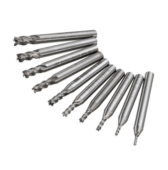 1.5mm to 6mm HSS End Milling Cutter [10 PCS] - (AD50264)