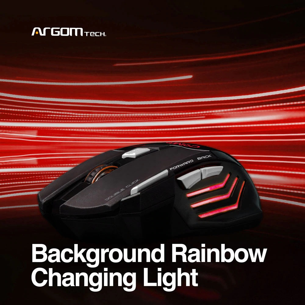 ARG-MS-2042BK Argom Combat Gaming Wired USB Mouse MS42 - (AD51286)