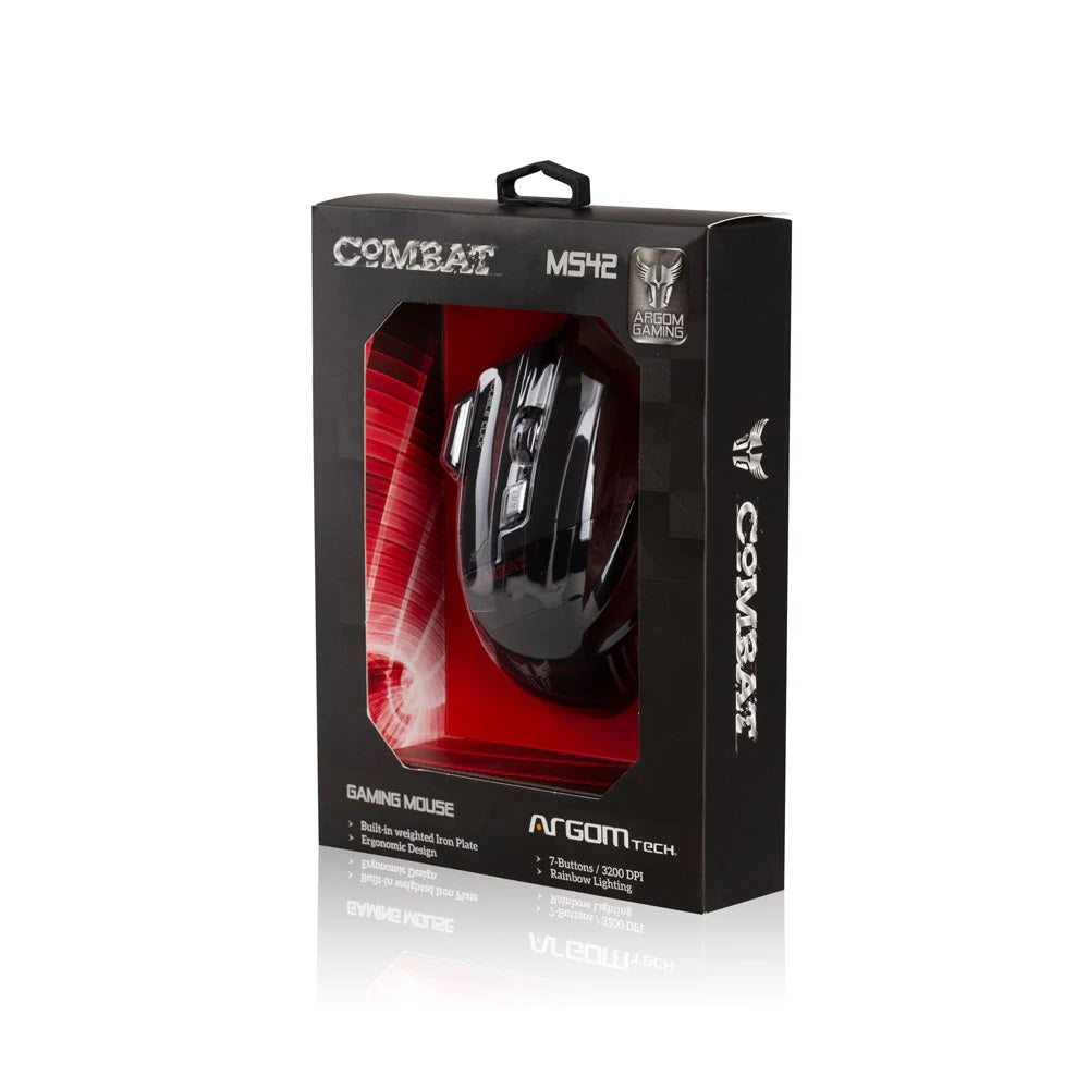 ARG-MS-2042BK Argom Combat Gaming Wired USB Mouse MS42 - (AD51286)