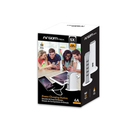ARG-AC-0119WT Charging Station 5-USB Ports 6A - (AD52656)