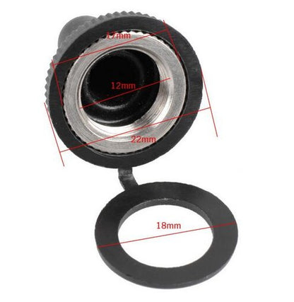 Waterproof Switch Cap Black 12mm - (AD53809)
