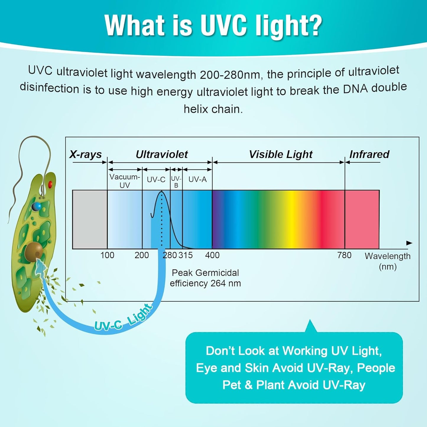 UVC Lamp Ozone Free 253.7nm 110V - (AD54129)