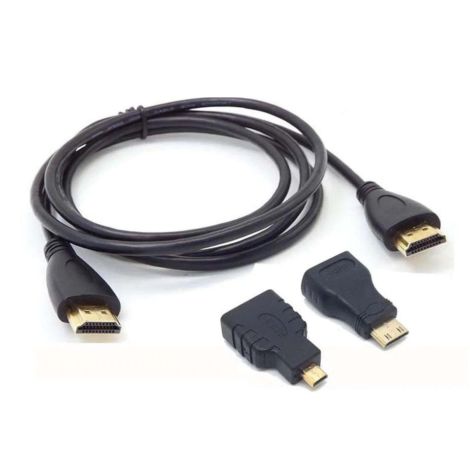 3 in 1 HDMI to Mini HDMI + Micro HDMI Adapter Cable - (AD54667)