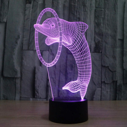 ABS Black 3D LED Lamp Base + USB Cable + Remote Control - (AD55109)