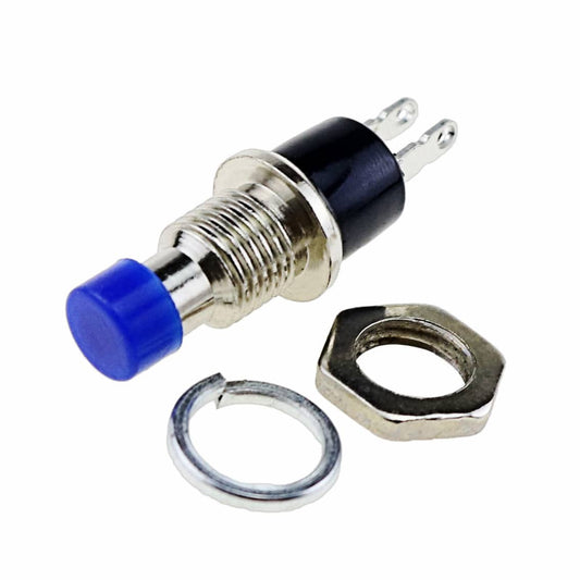 PBS-105 Blue Knob Push Button Momentary Panel Mount SPST-NO - (AD56645)