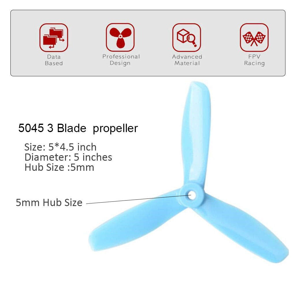5045 3-Blades Bullnose Propeller (Pair: CW+CCW) - (AD57162)