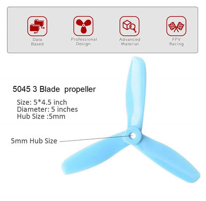 5045 3-Blades Bullnose Propeller (Pair: CW+CCW) - (AD57162)